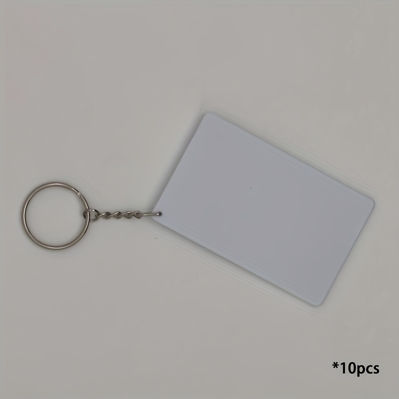 10pcs Plastic Sublimation Key Chain Rectangle Backpack Ornament