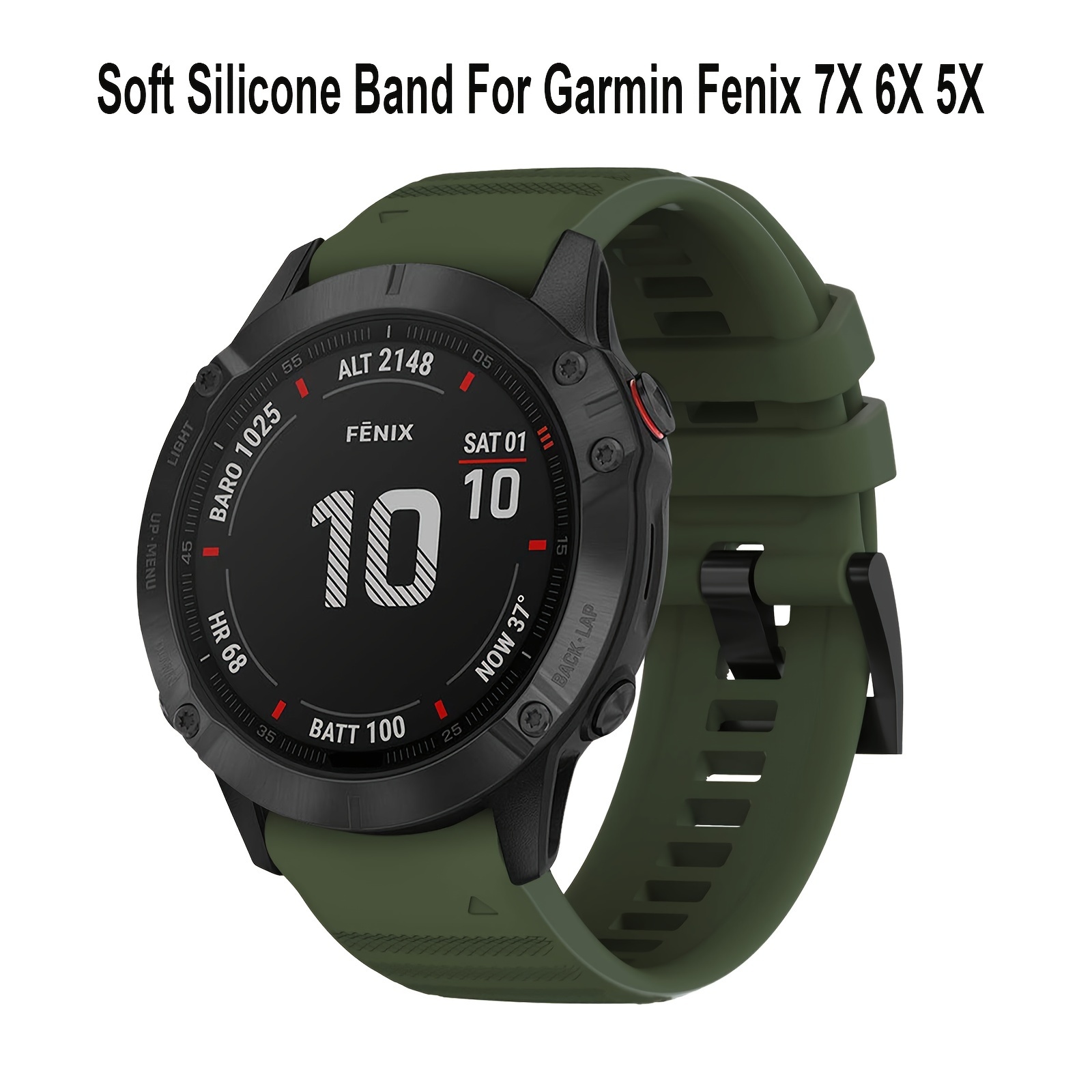 Para Garmin Fenix 5 correa de reloj de silicona de color sólido