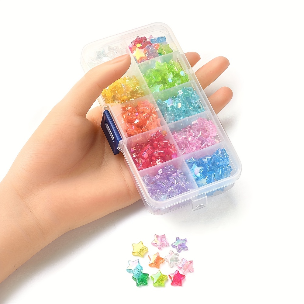 Bag Ab Color Star Shape Acrylic Beads Transparent Rainbow - Temu