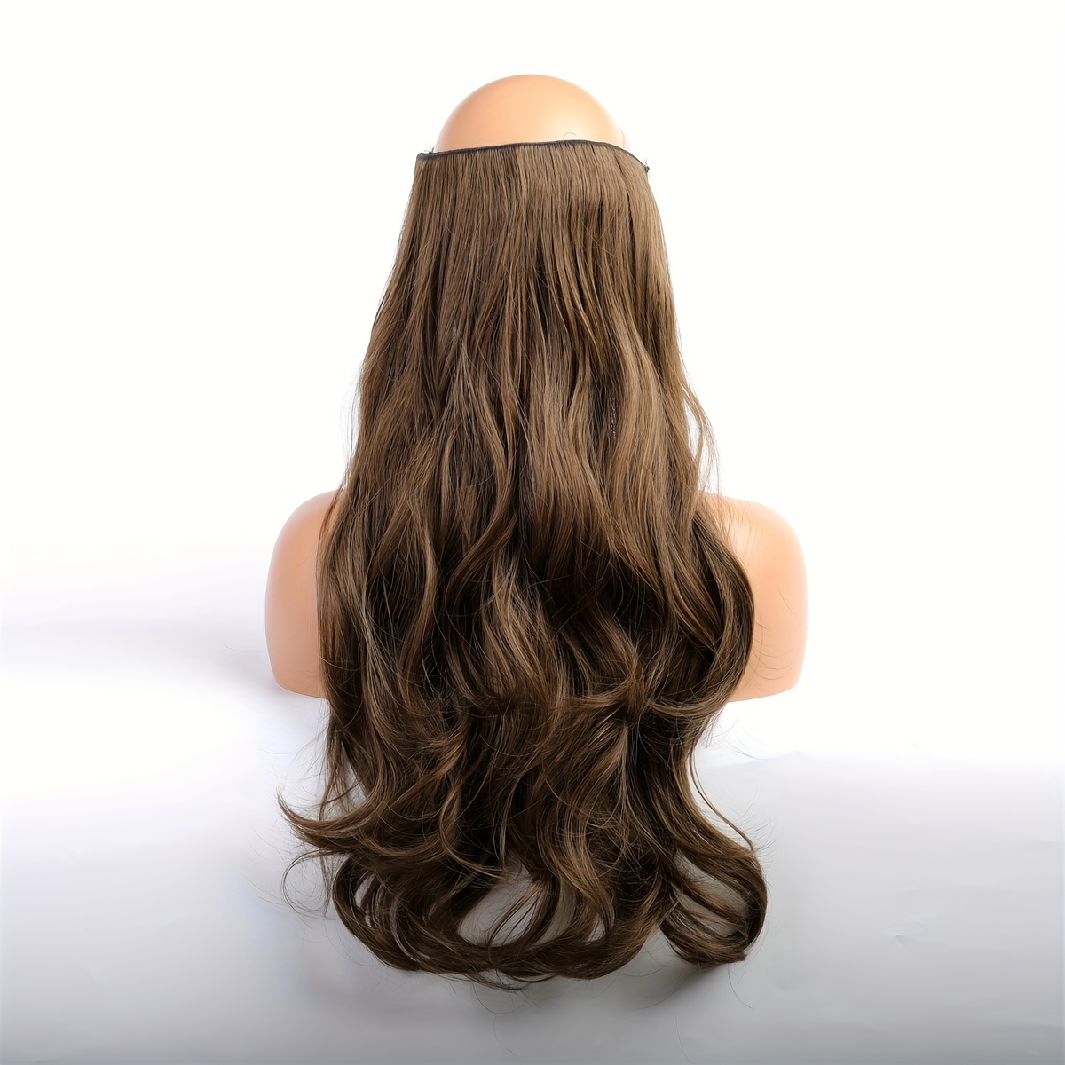 4pcs Straight Hair Pieces Synthetic Extensions for Daily Use