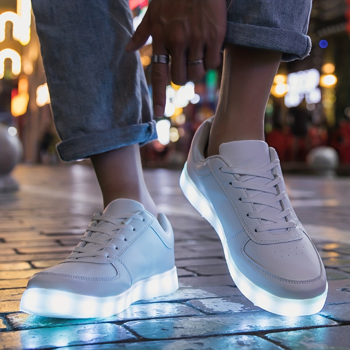 PYYIQI LED Light Up Shoes for Women Men Sports LED