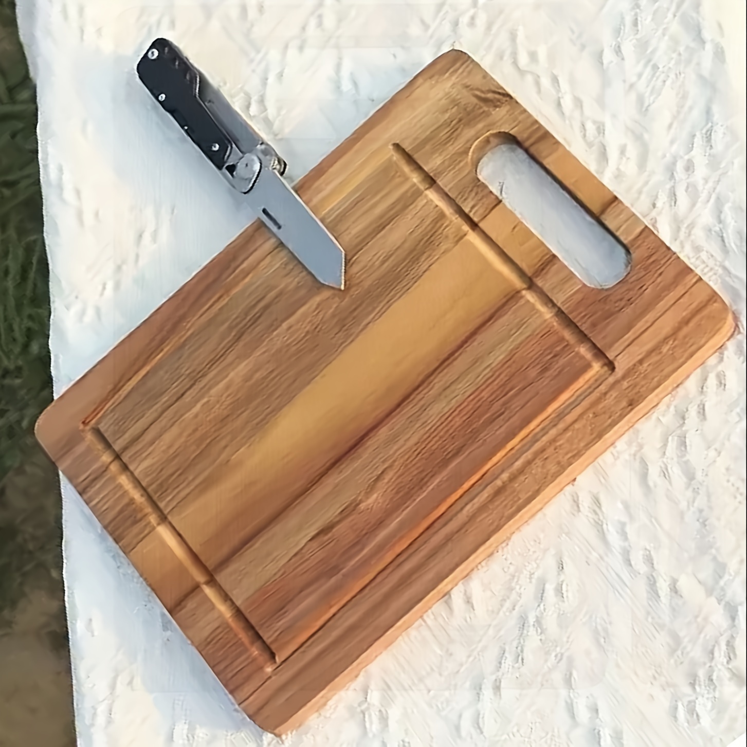 Easy to grip Wooden Cutting Board With Juice Groove - Temu