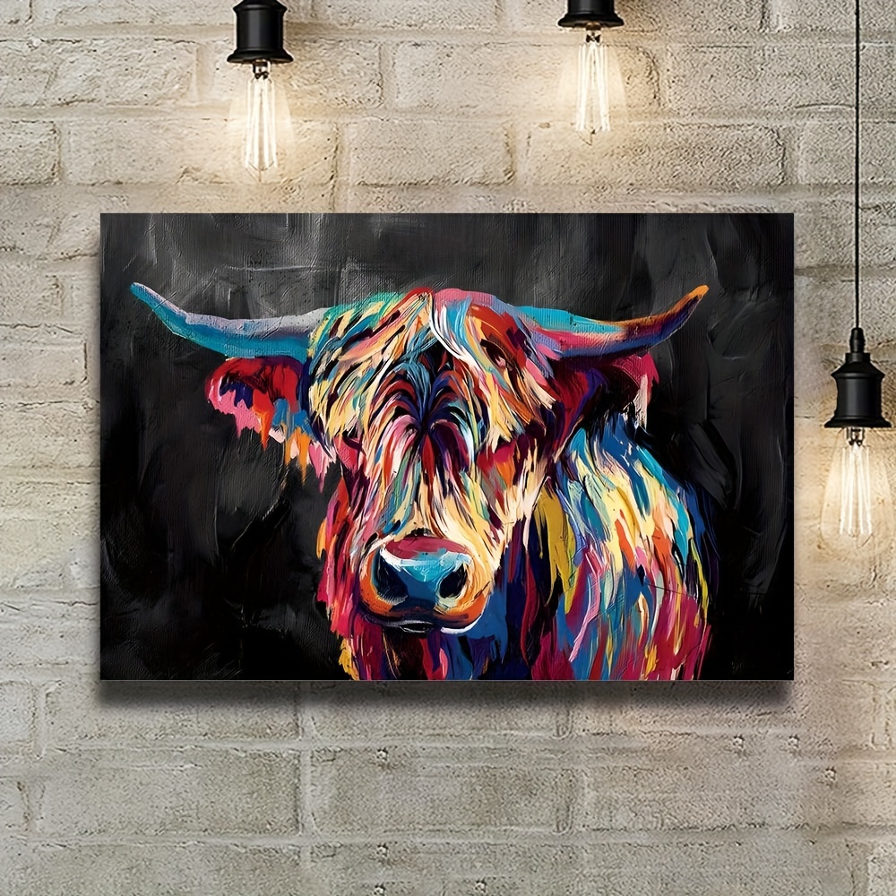 3 Pezzi/set Divertente Quadro Murale Highland Cow In Vasca Da