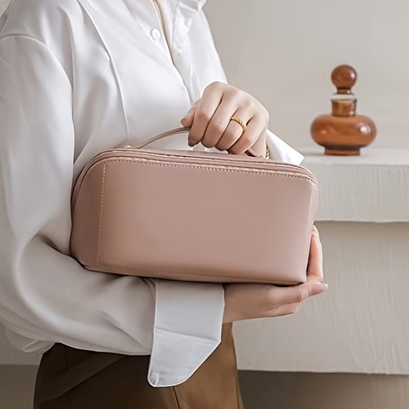 Portable Zipper Cosmetic Bag Versatile Toiletry Wash Bag Makeup Handbag