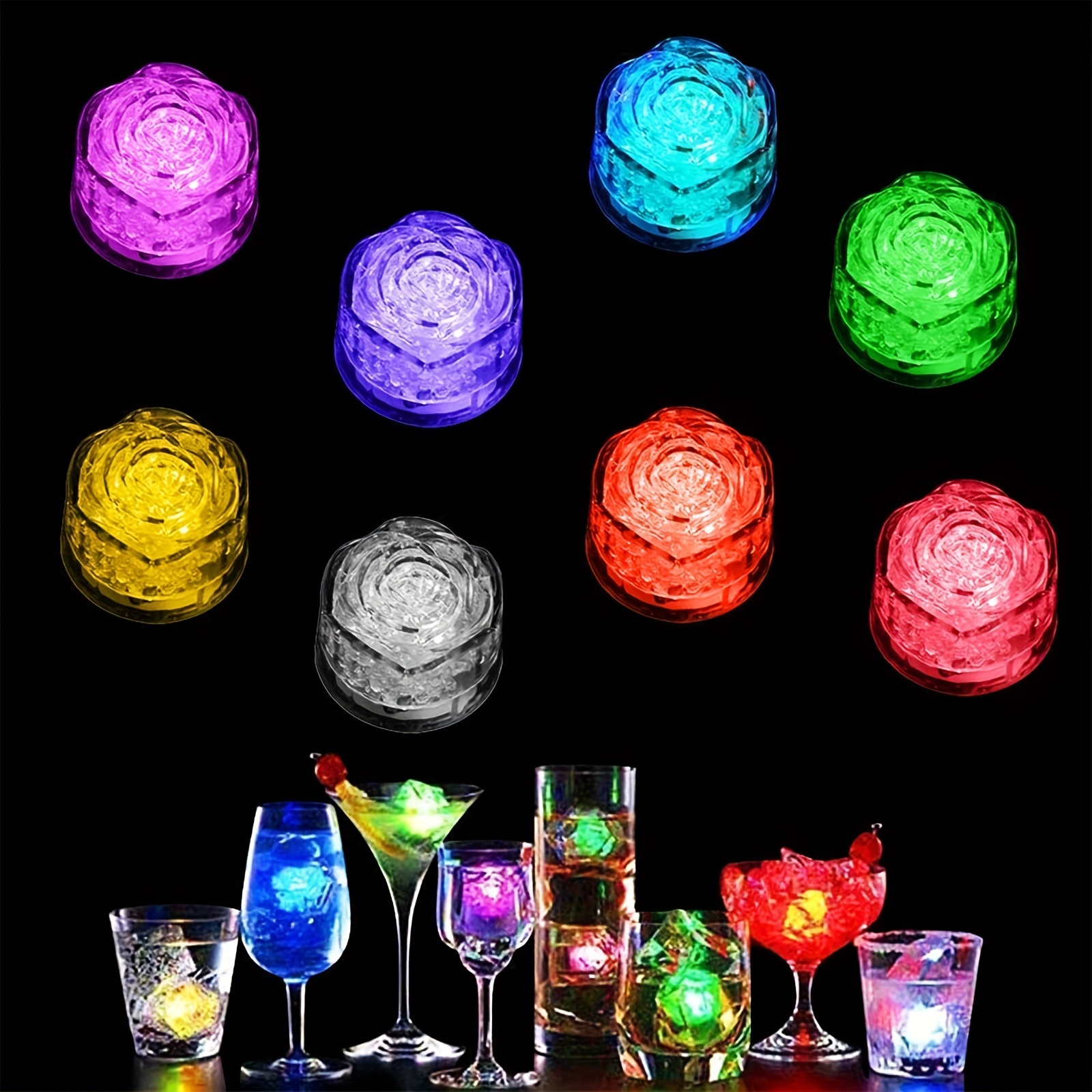 Light Up Ice Cubes Flashing Led Ice Cube For Christmas - Temu