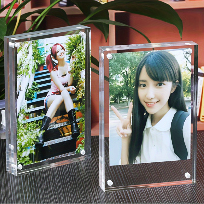 Acrylic Picture Frames Clear Magnetic Photo Frame Wall - Temu