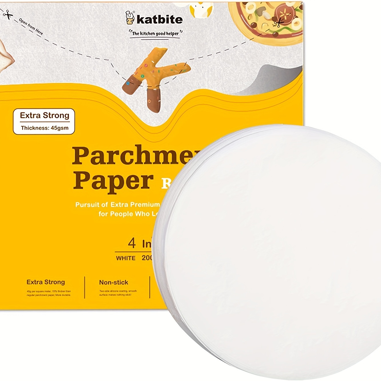  Katbite Parchment Paper Roll for Baking, 2 Pack of 15 in x 210  ft, Heavy Duty Cooking Paper for Baking Bread, Cookies, Non-stick for Oven,  Air Fryer, Steamer, Heat Press with