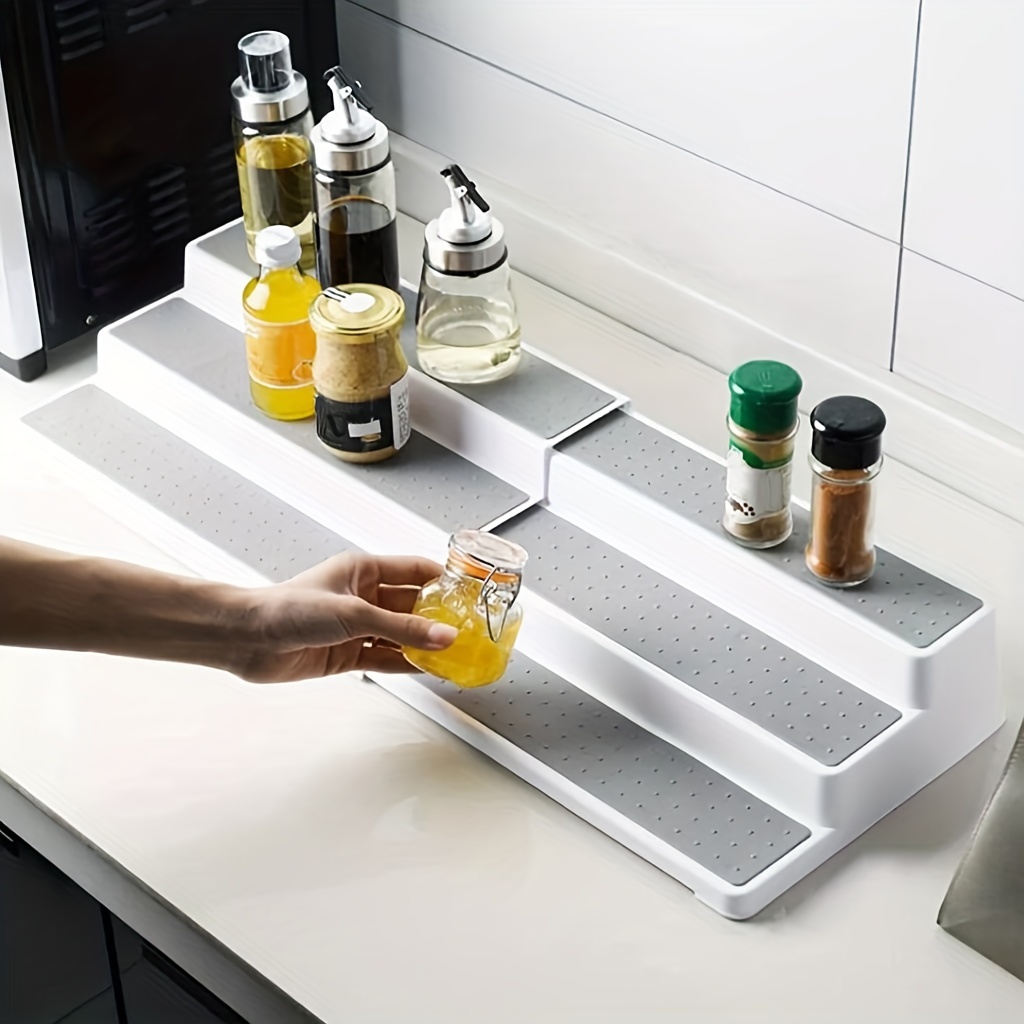 Spice Shelf Organizer for Cabinet or Countertop, 3 Tiered Spice