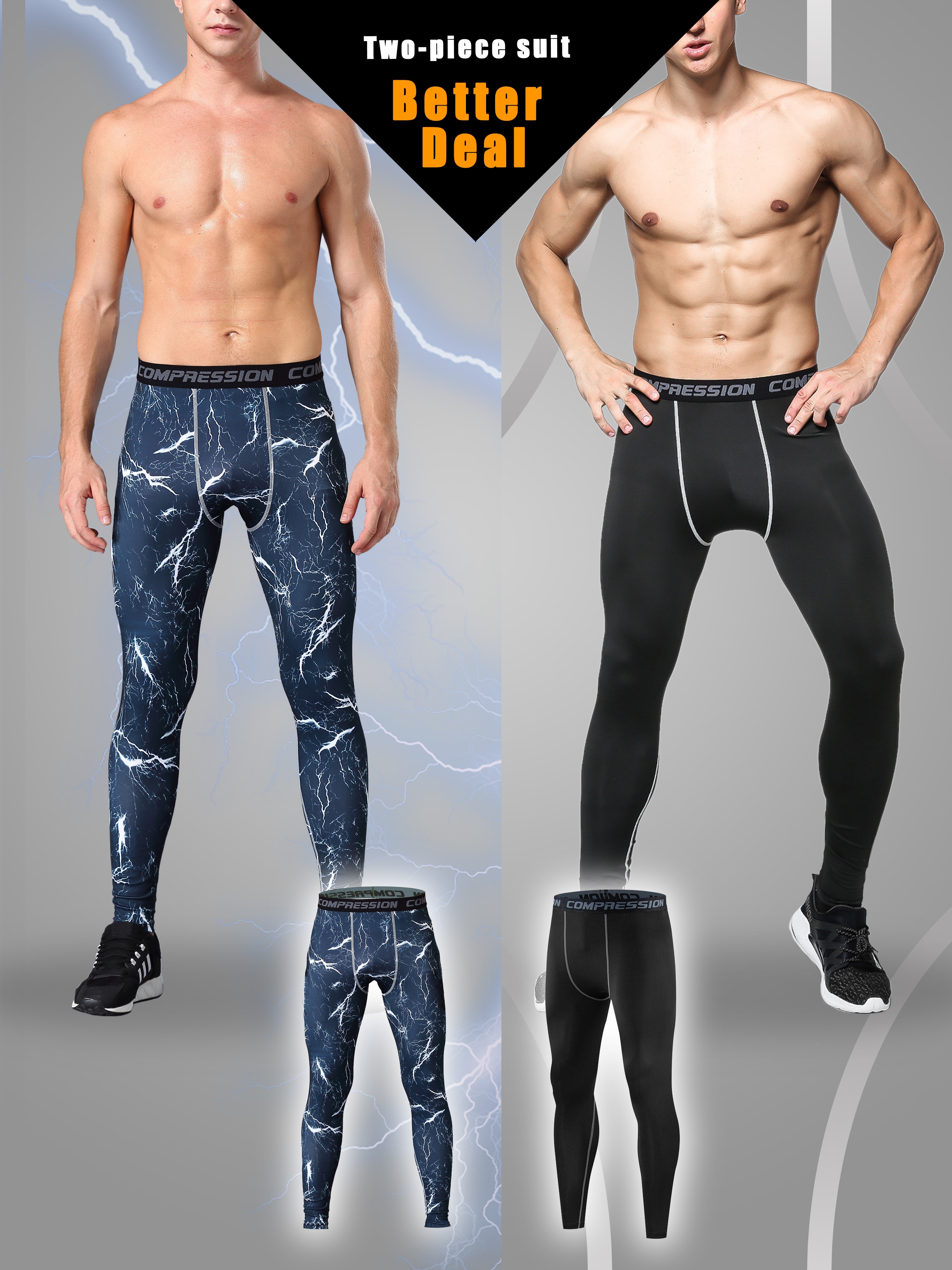 UPF50+ Beast Black Men’s Swim Pants - Wolf Style