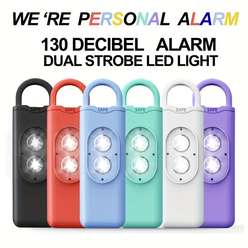 1 Alarma Seguridad Personal Luz Led Doble Alarma Seguridad - Temu