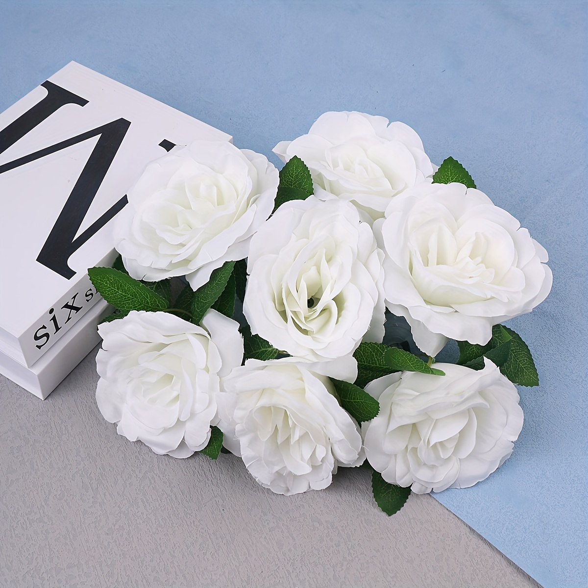 White Rose Artificial Flower Wedding Car Decoration Bridal - Temu