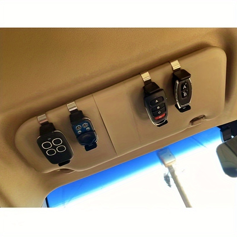 

Car Sun Visor Clip Holder, Gate Remote 47-68mm For Garage Door, Control Car Keychain Barrier Universal Opener Quick Installation