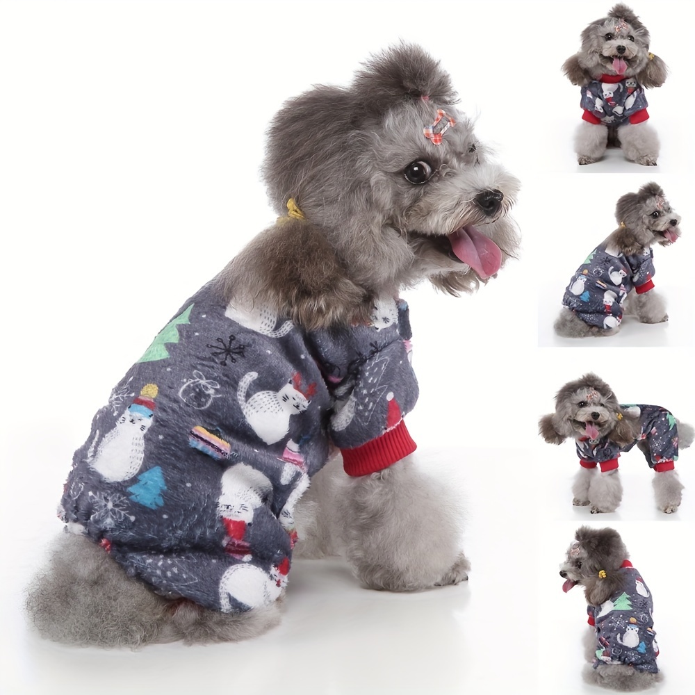 Dog Jumpsuit Pet Fleece Christmas Sweater Autumn And Winter Dog Clothes ...