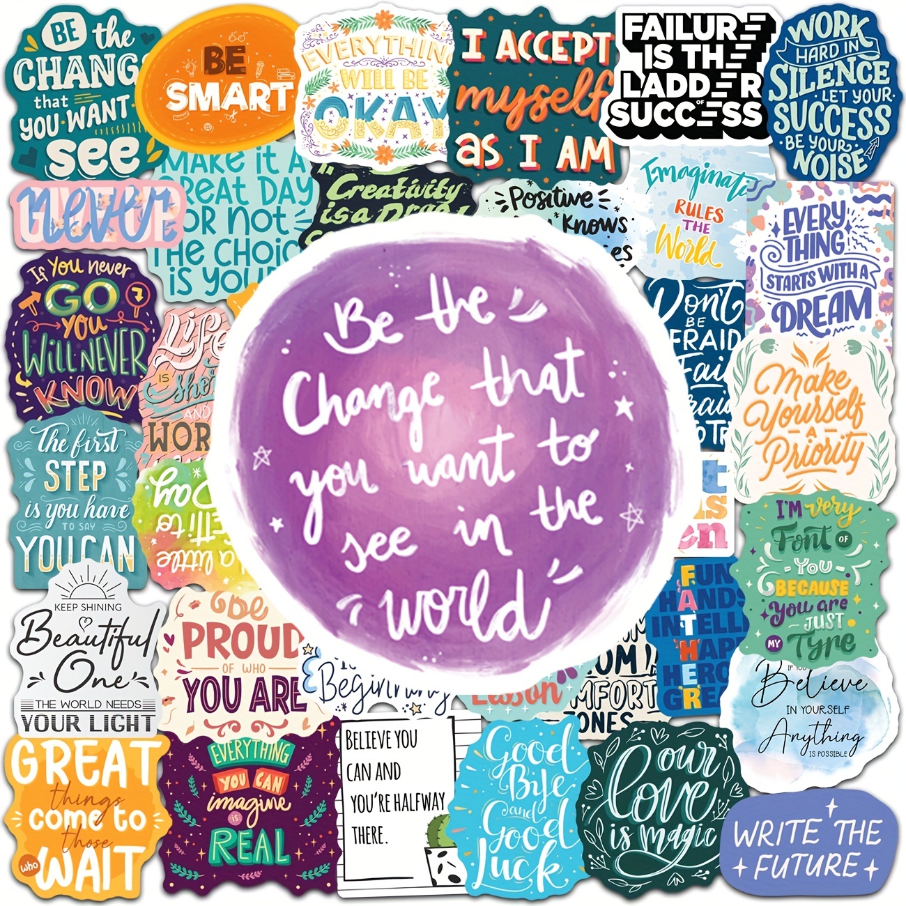 Inspirational Words Stickers Motivational Quote Stickers - Temu