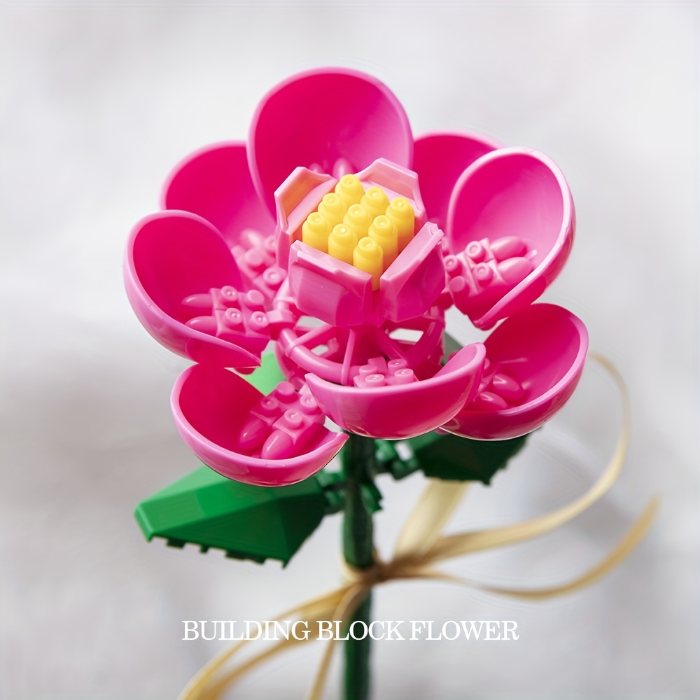 Mini set di costruzione bouquet di fiori di rosa, fiori artificiali,  decorazione unica fai da te casa, collezione botanica 547 pezzi non  compatibili con Lego (lavanda