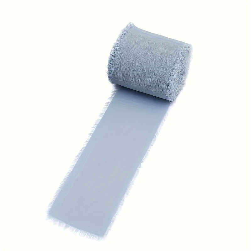 Chiffon Ribbon Fringe Fabric Ribbon Dusty Blue Ribbon - Temu Mexico