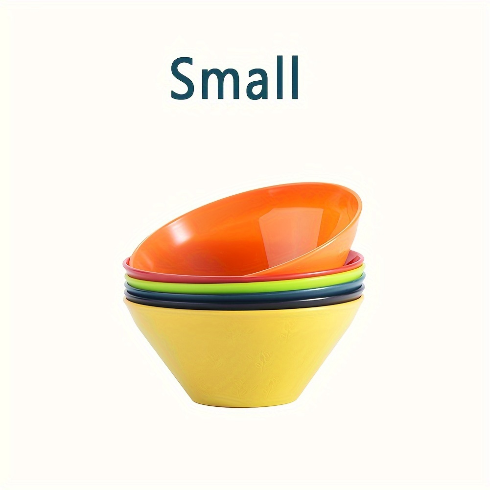 Rainbow Colored Plastic Bowl Pp Bowl Set Unbreakable - Temu