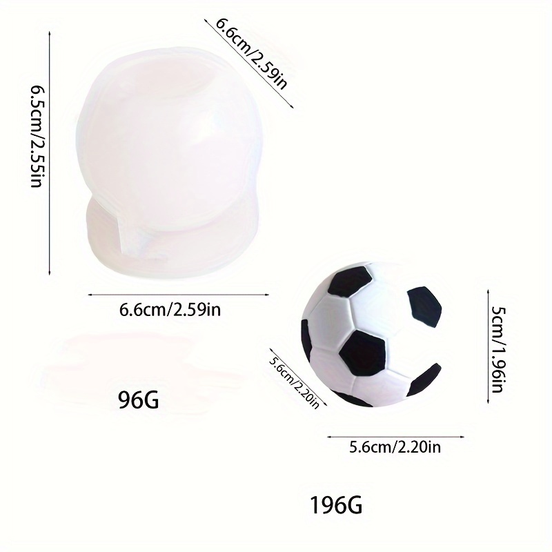 STAMPO/STAMPINO in SILICONE PALLONE CALCIO da 2,3cm PER FIMO GESSO PASTA  DI ZUCCHERO