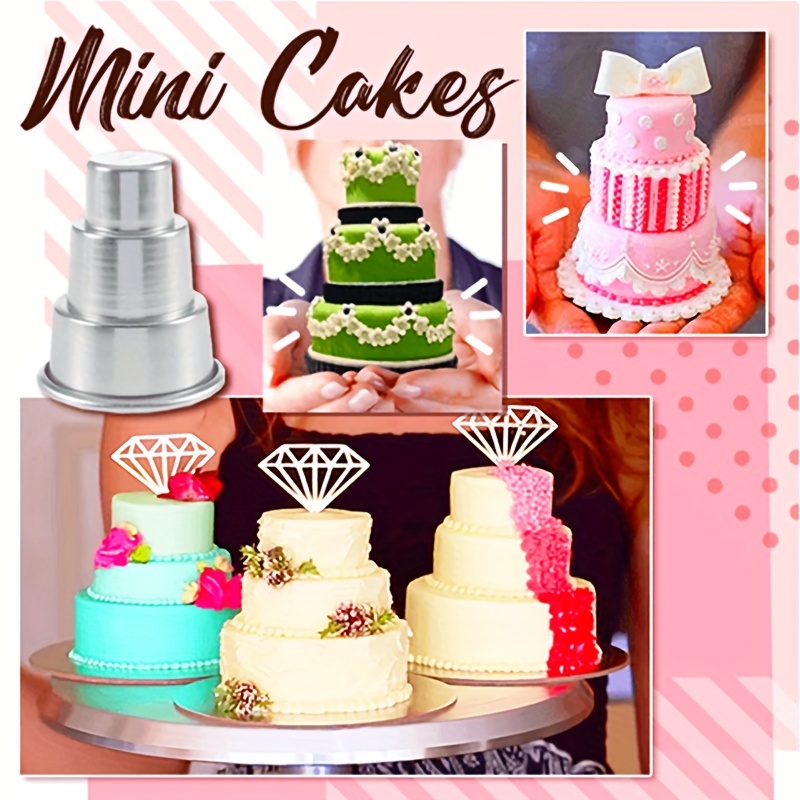 6 Cavities Mini 3 Tier Cake Silicone Pan Multi Tiered Cupcake Mold