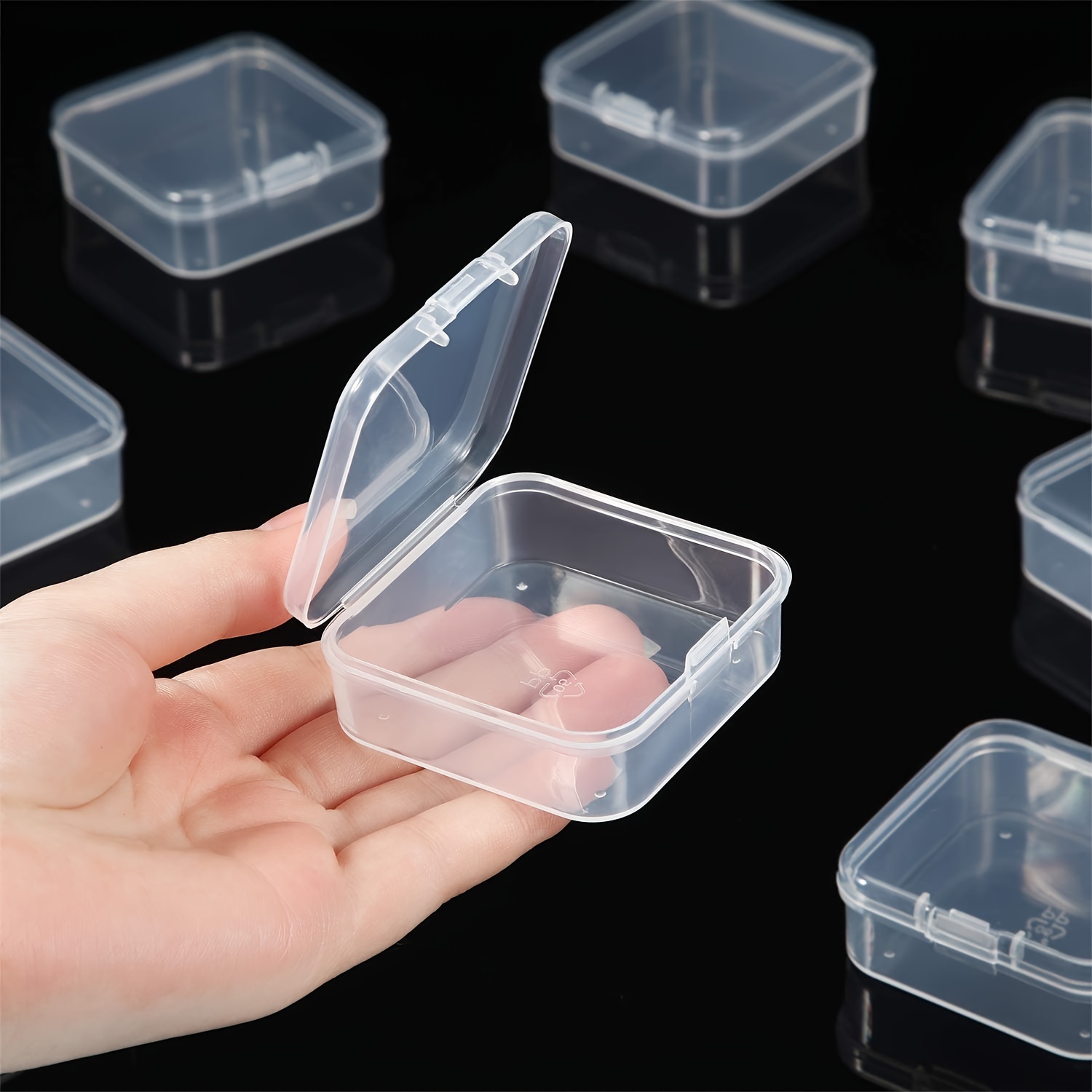 Mini Plastic Clear Beads Storage Containers Box With - Temu