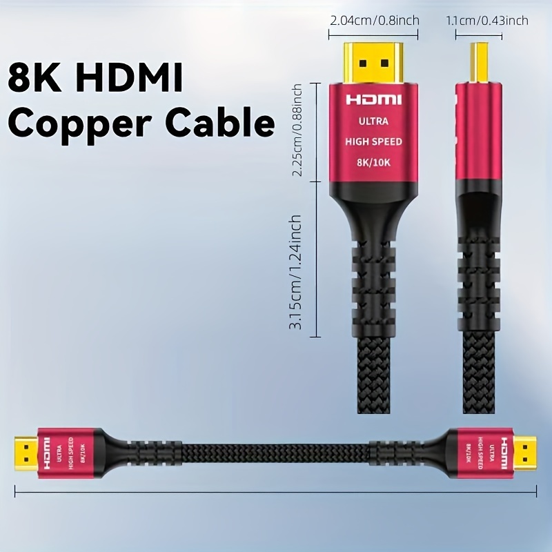 8K HDMI 2.1 Cable 144Hz Ultra High Speed 48Gbps for HDMI 2.1 Splitter  Switcher