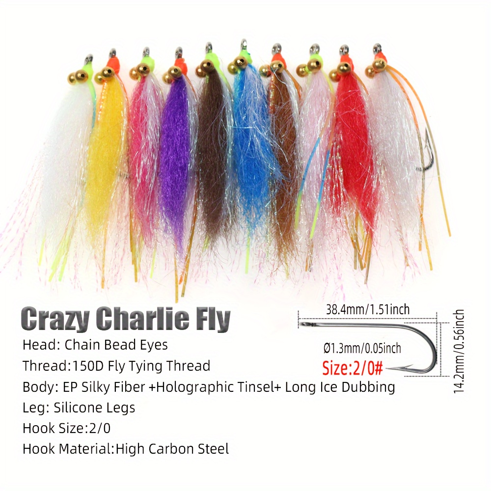 Crazy Dubbing Charlie Fly High Carbon Steel Hook Size 2/0 - Temu