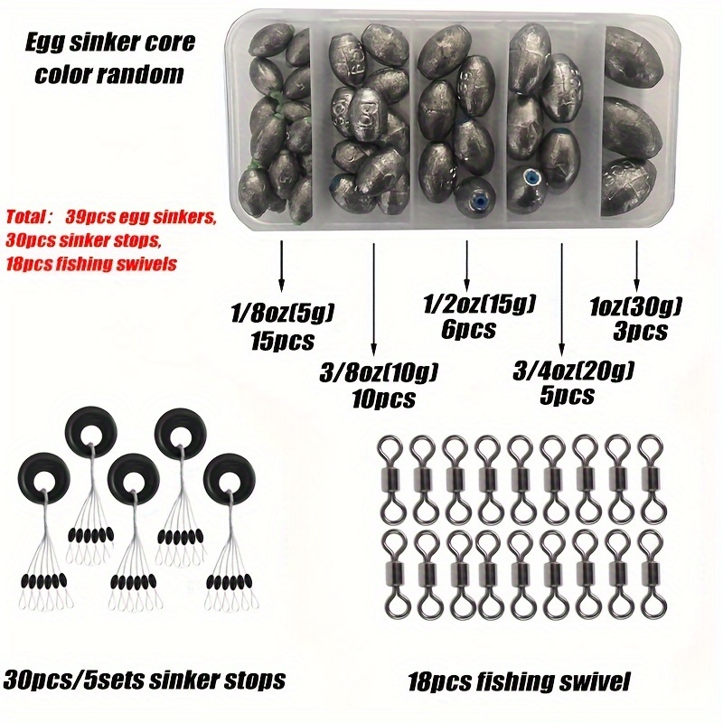 * 25pcs Egg Shaped Lead Sinker, Long Casting Fishing Weights Sinker For  Saltwater Freshwater