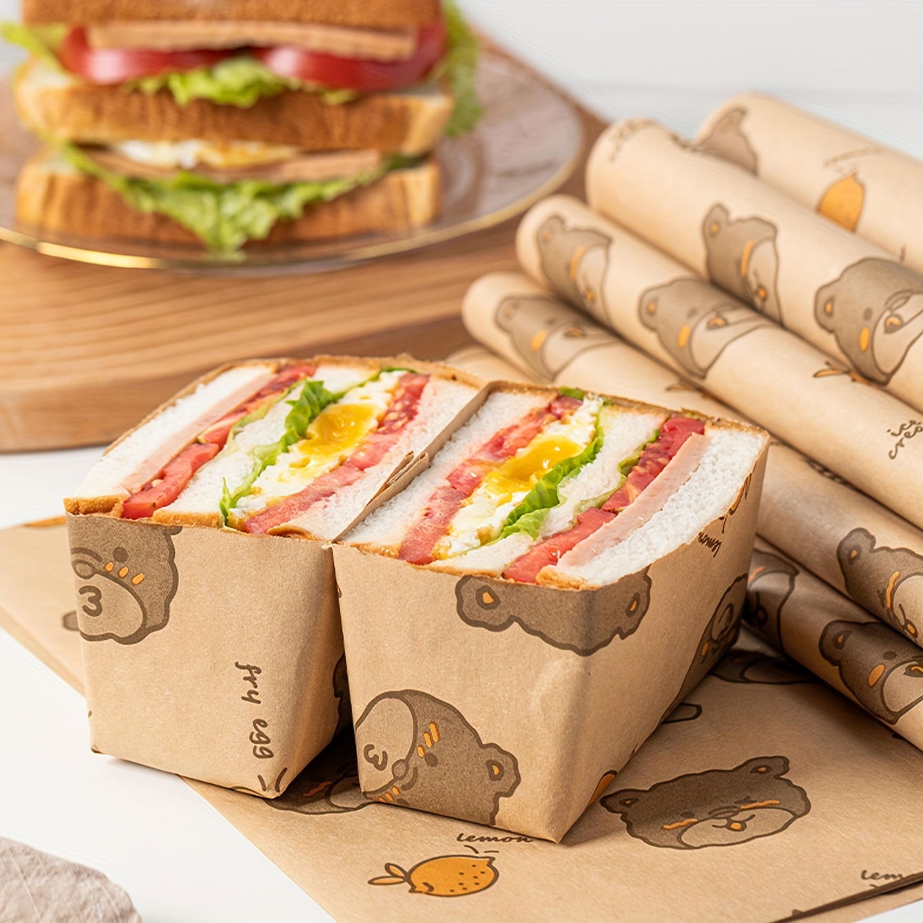  GRAPHICS & MORE Messy Sandwich Pattern Bread Cheese Bacon  Lettuce Egg Food Gift Wrap Wrapping Paper Rolls : Health & Household