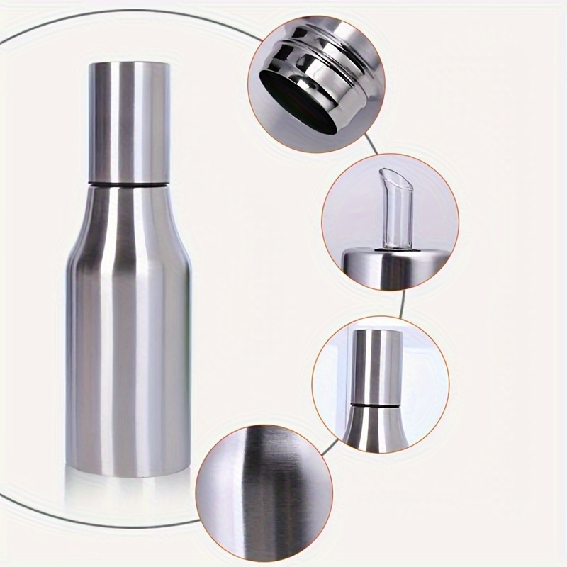 1Pc Oil Storage Bottle Kitchen Oil Container Stainless Steel Oil Canister