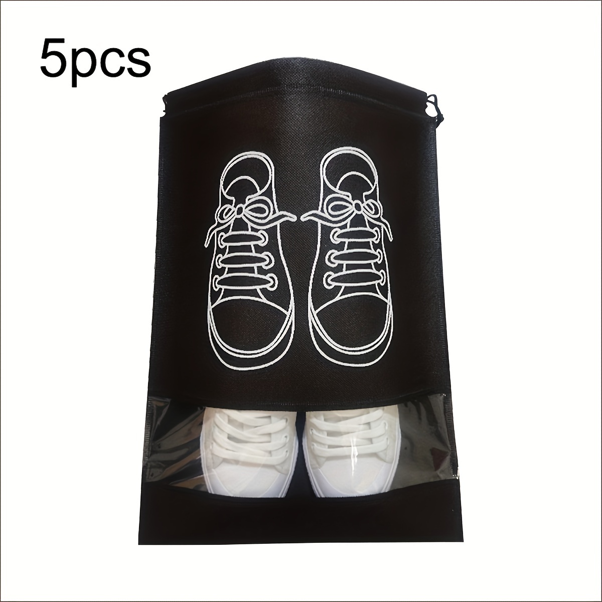 Drawstring Shoe Storage Bag With Window Portable Temu New Zealand