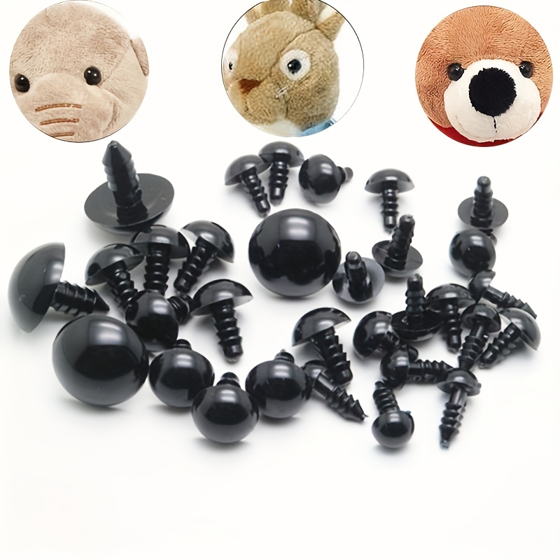 Yeux de poupée en plastique noir, 20 pièces, pour artisanat de couture ours  en peluche Animal en peluche, jouet poupée sécurité nez bouche accessoires  de poupée - AliExpress
