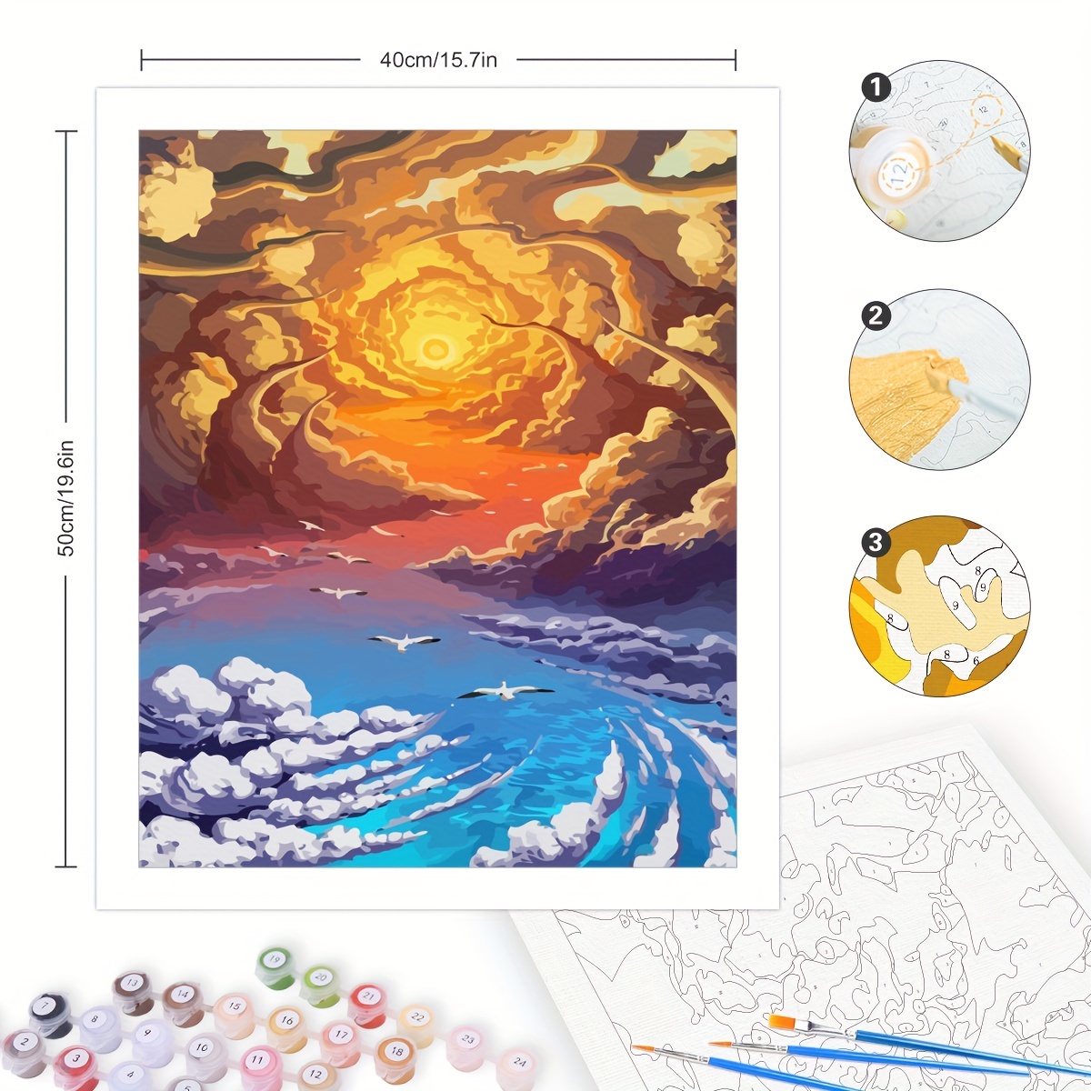 Hokusai Painting by Numbers DIY Kit Paint by Number Great Wave Art
