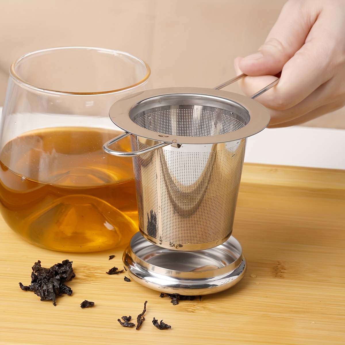 Premium Tea Strainers With Lids Enjoy Pure And Flavorful Tea - Temu