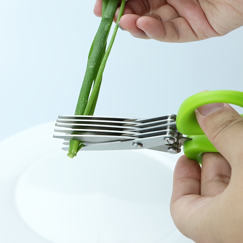 Herb Scissors With 5 Blades And Cover Cool Kitchen Gadgets - Temu