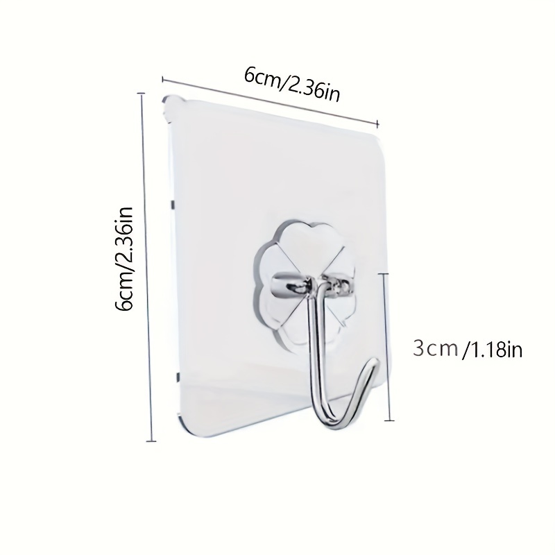 Plastic Transparent Hook Self Adhesive Wall Hook - Temu Canada