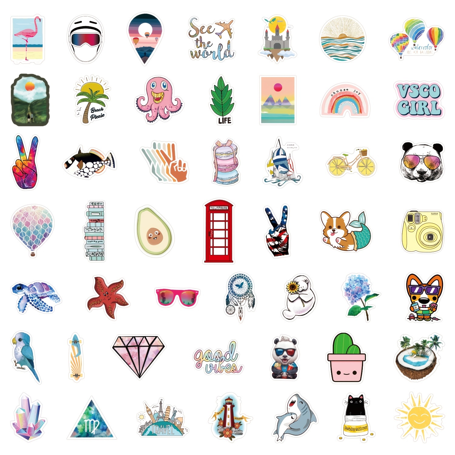 Aesthetic Stickers 150PCS VSCO Stickers Aesthetic, Vinyl Cute Stickers  Asthetic Stickers For Journaling,Water Bottle Sticker Pack