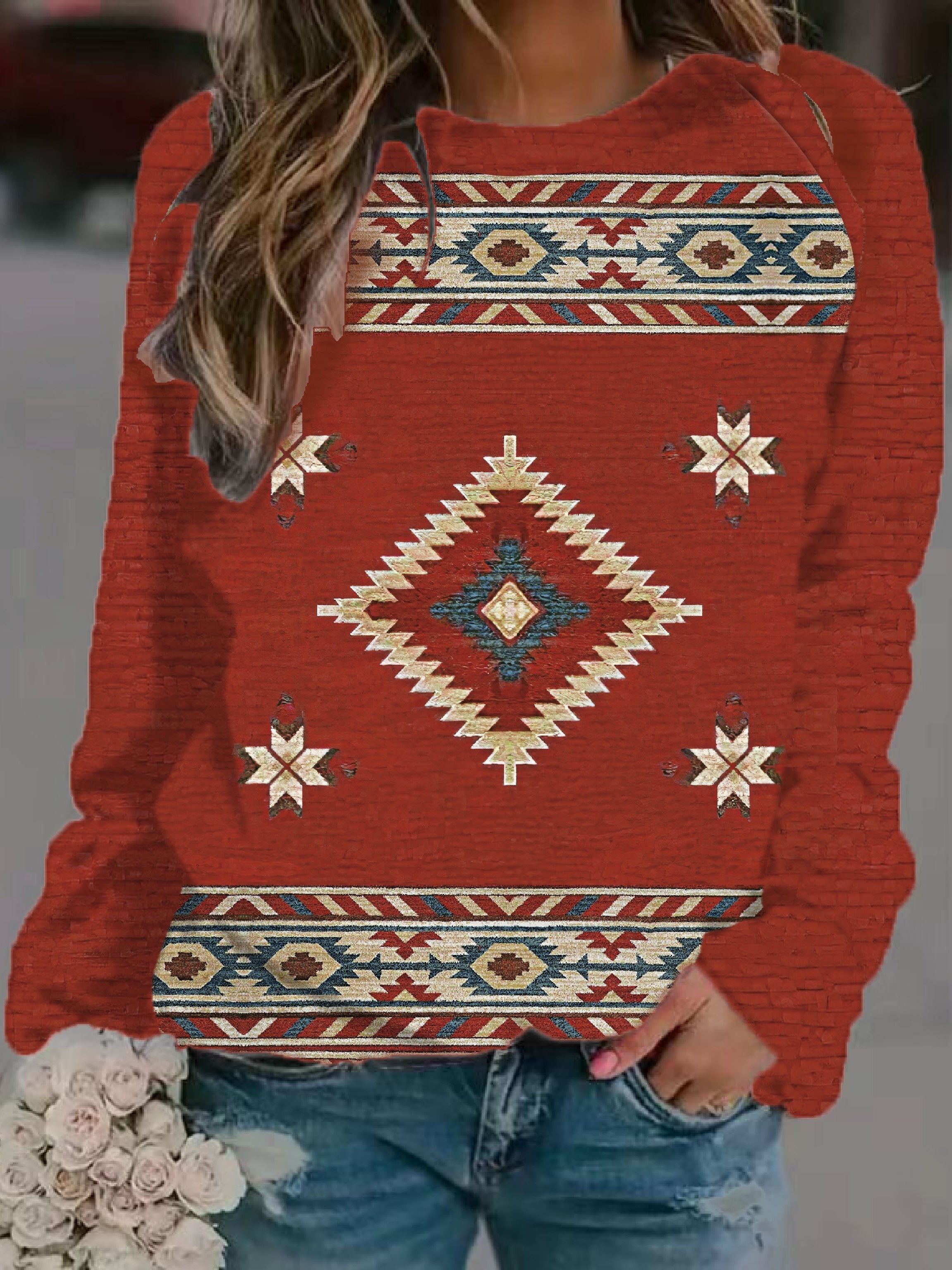 Aztec Sweater + Burgundy Pants, cute & little