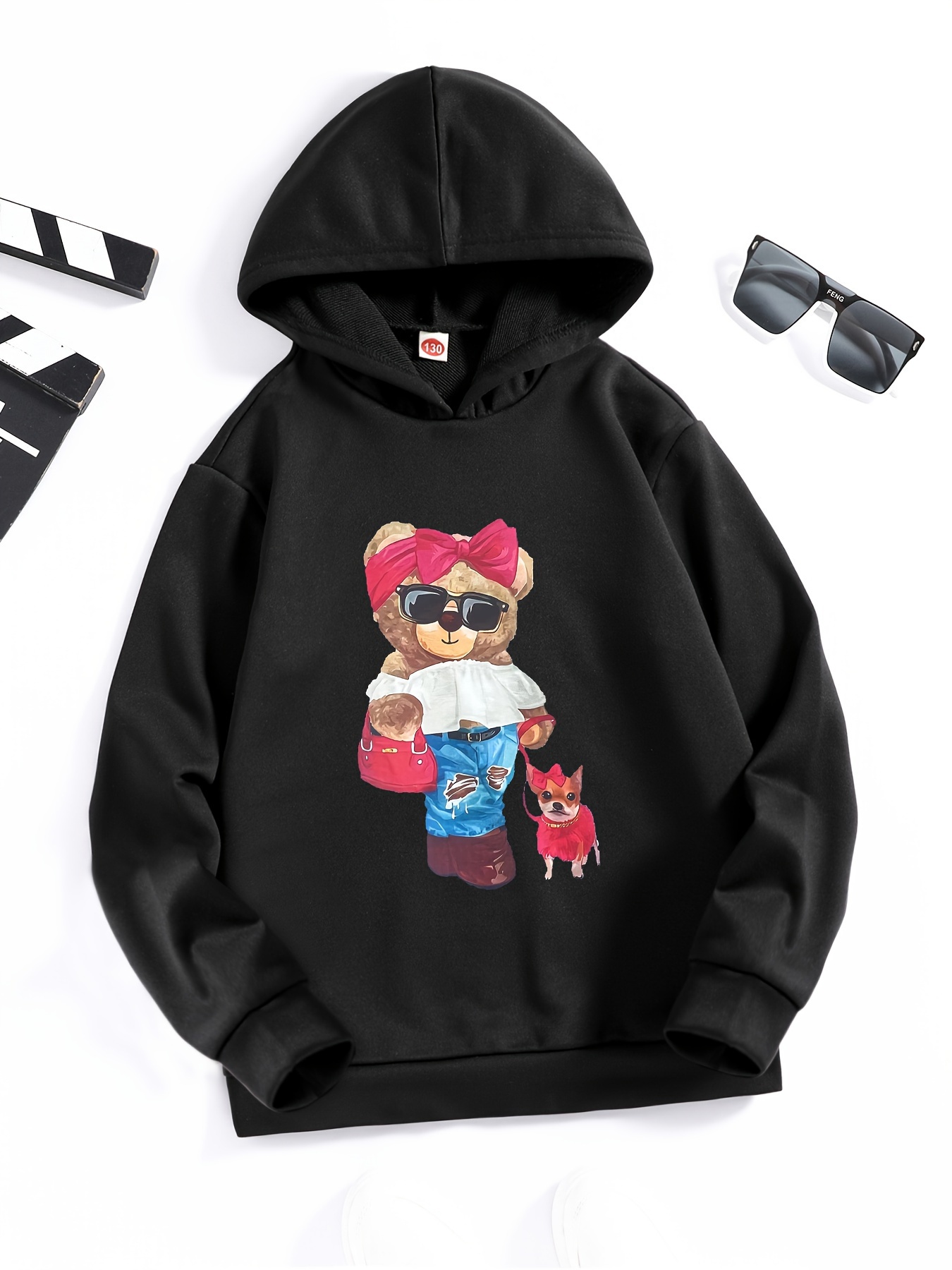 Sweat plaid Enfant Ours - Pull Plaid pour Enfant - Plaid Pull - Hoodie Bear