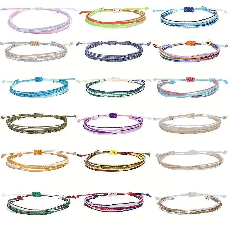 Bracelets tressés en fil de cire imperméable pour hommes et femmes