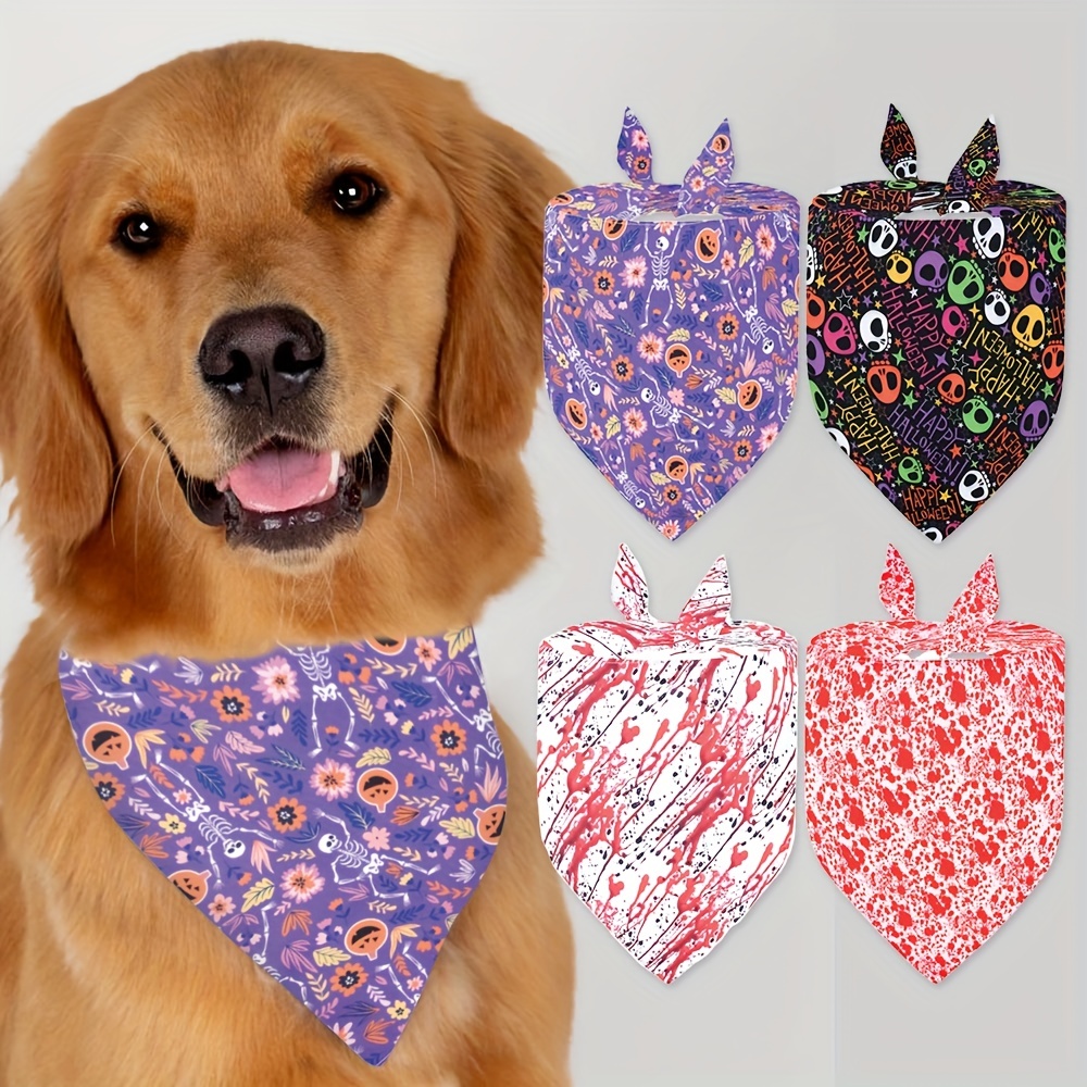  Pañuelo rojo con lunares para perro, paquete de 2 bufandas  lavables, suaves, transpirables, pañuelos ajustables para perros pequeños y  grandes : Productos para Animales