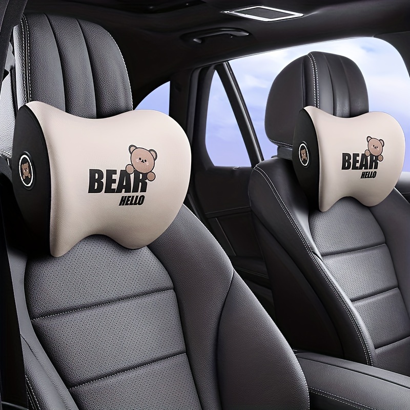 Memory Foam Cartoon Bear Car Neck Pillow,waist Cushion Neck Protection  Pillow For Driving, Auto Headrest Pillow For Longer And Comfortable Sitting  - Temu
