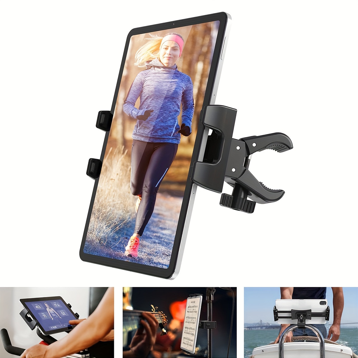 KDD Soporte giratorio para tableta de bicicleta, soporte para teléfono y  iPad, soporte para manillar de bicicleta estática para bicicleta