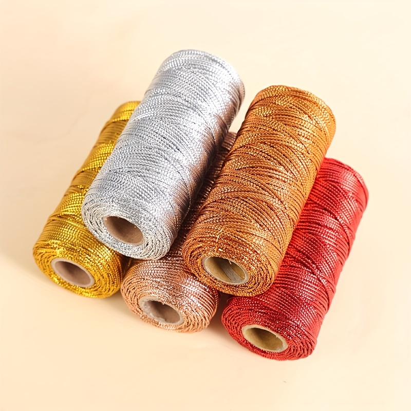 Gold Twine String,100M Gold Thread Twist Ties with Coil,Gold Metallic –