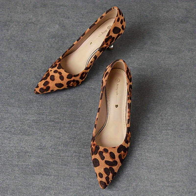 Tacones Aguja Estampado Leopardo Mujer Elegantes Zapatos - Temu Chile