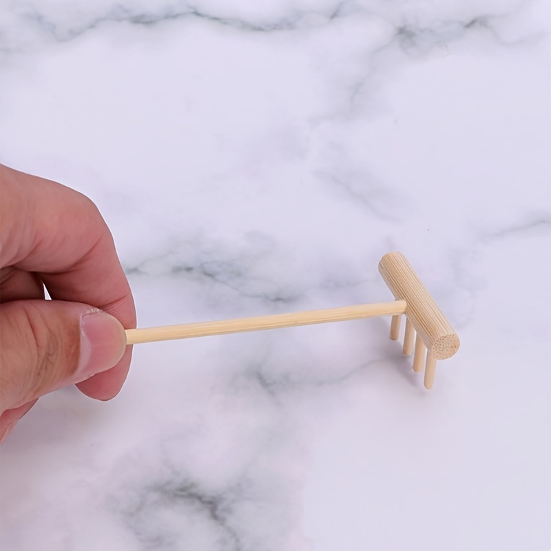 Small Bamboo Rake Crafts Mini Accessories Beach Play Tools Sand Table Rake