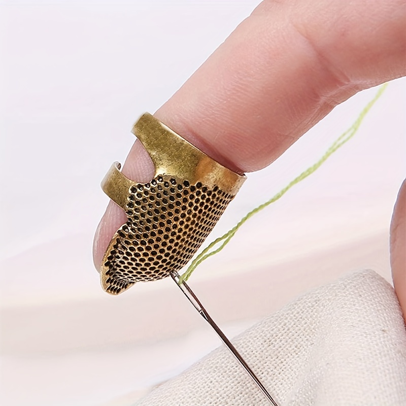 2pca Sewing Thimble Finger Protector Adjustable Finger Metal - Temu