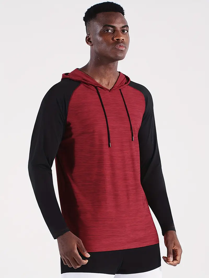 2Pcs/Set Hoodies for Men, Breathable Quick Dry Drawstring Sweatshirt, Comfy Hooded Pullover, Mens Clothing for Running Marathon Hiking Cyclin,Temu