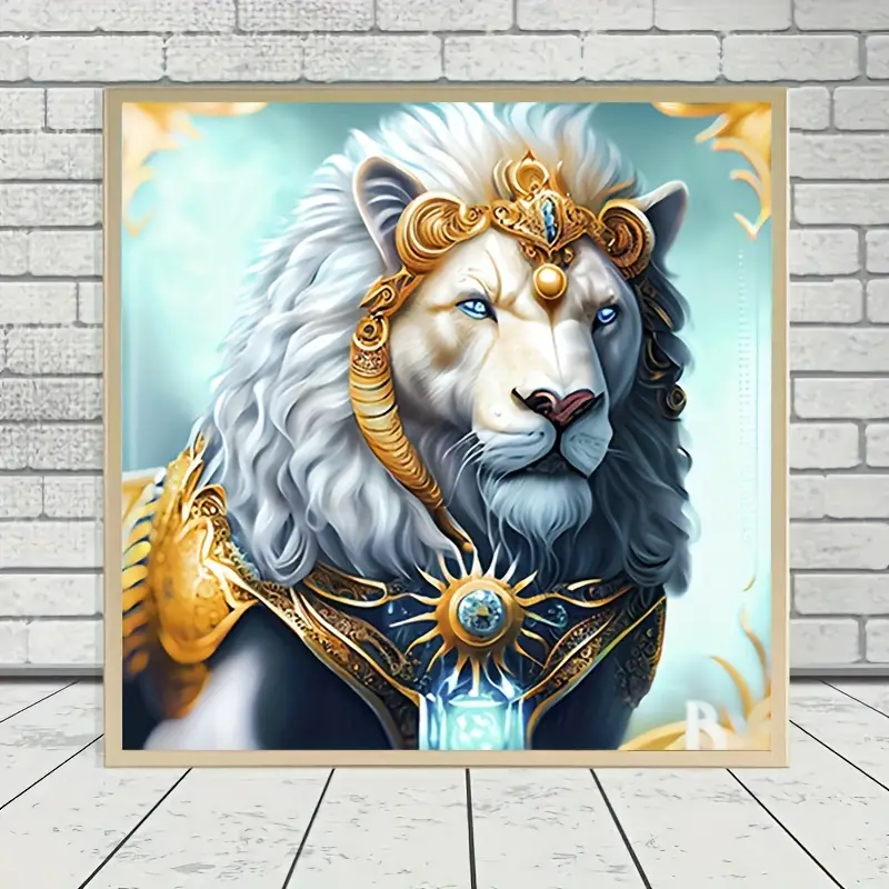 Lion 5d Diy Diamond Painting Full Round Cross Stitch Set Frameless  Rhinestone Decor Gift Birthday Gifts
