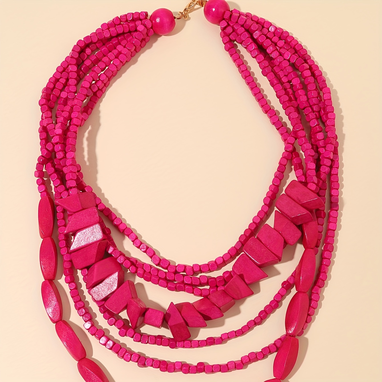 Bohemian Multilayer Seed Beaded Wrap Necklace Pink/Black Fashion Jewelry  For Women And Girls Bulk Shipping From Isang, $2.09