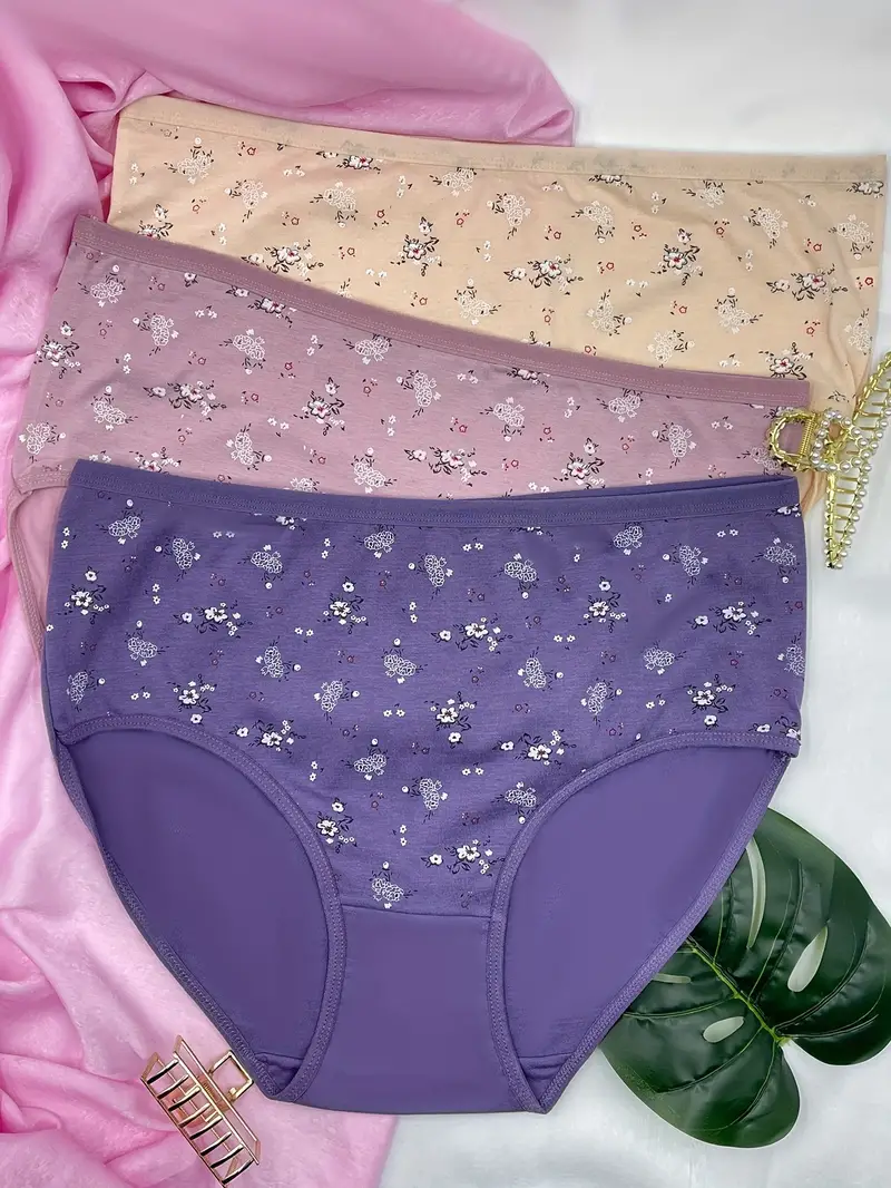 Floral Print Briefs Mother's Day Gift Cute Comfy Medium - Temu